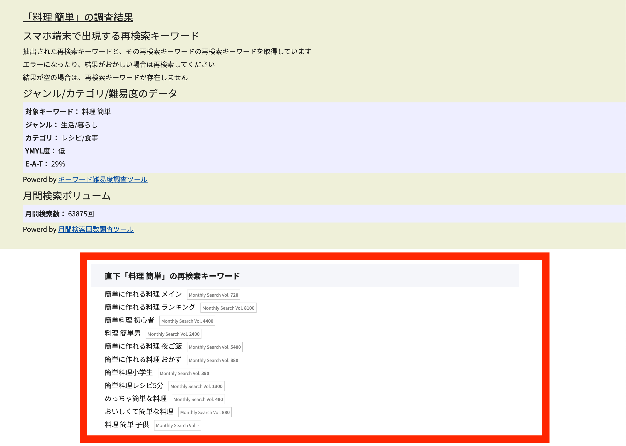 再検索キーワード調査2