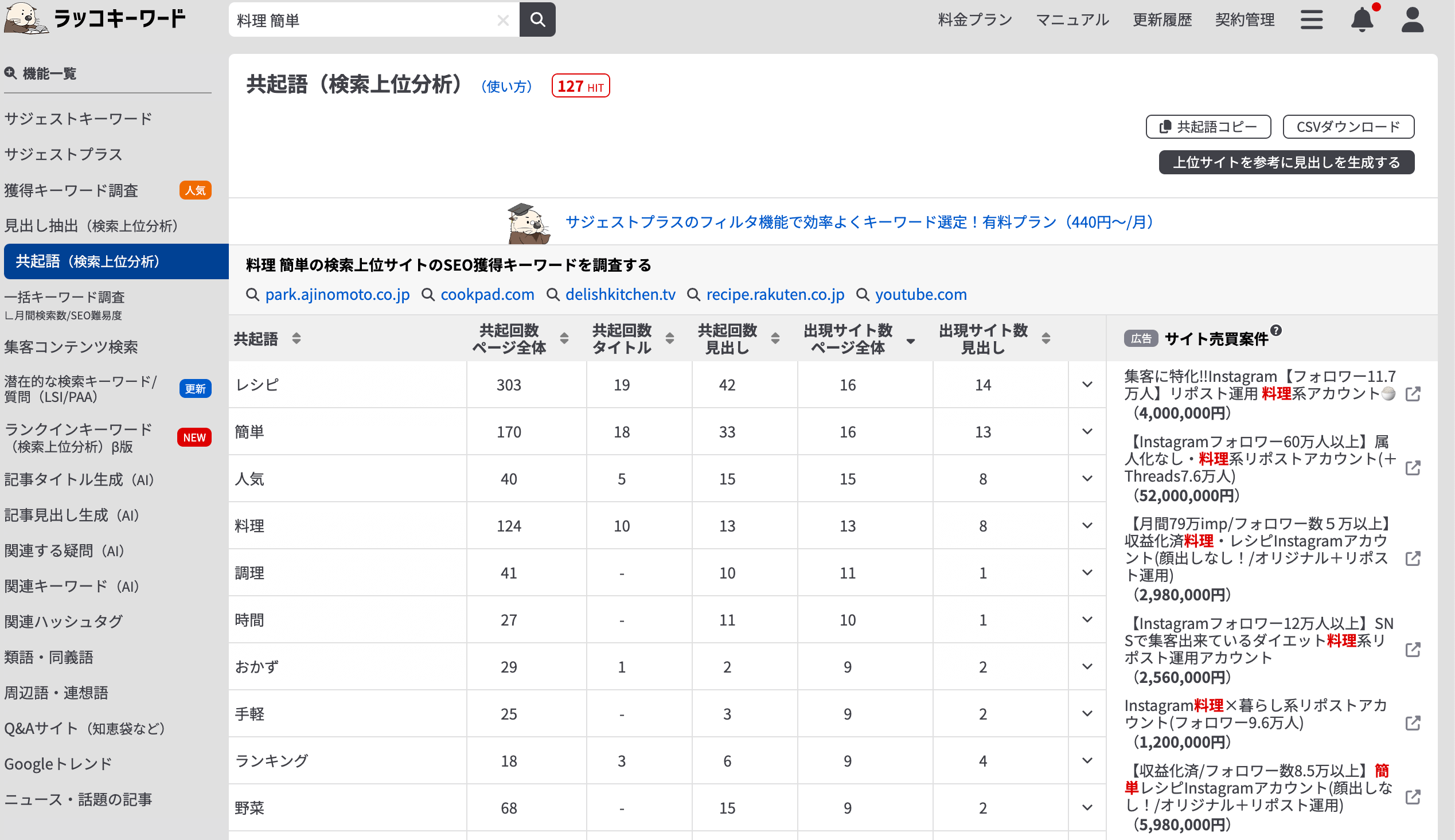 共起語調査方法1