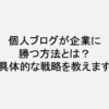 個人ブログ_企業に勝つ方法